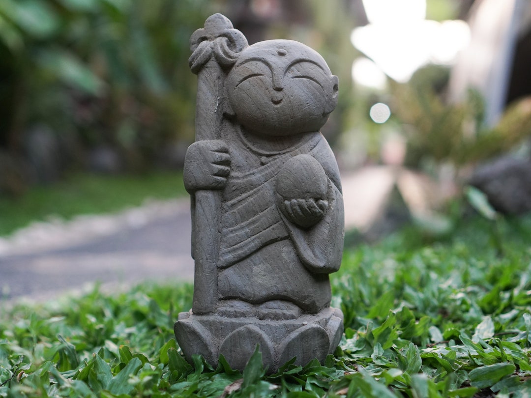 Stone Jizo Statue, Buddha Jizo, Jizo Sculpture, Little Jizo, Japanese Jizo, Handmade, Hand