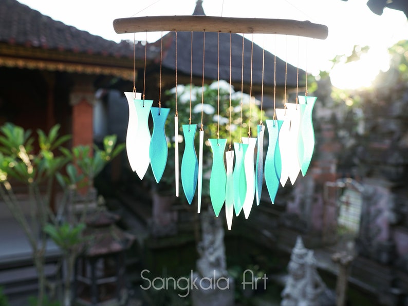 Glass Wind Chime, Fish Style, Hanging Wind Chime, Sounds, Home Decor, Wall Decor, Glass Decor, Outdoor, Garden Decor, Handmade. image 2