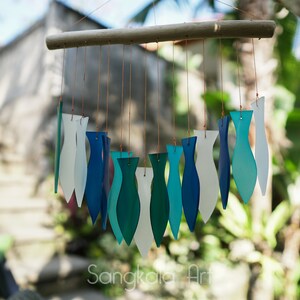 Glass Wind Chime, Fish Style, Hanging Wind Chime, Sounds, Home Decor, Wall Decor, Glass Decor, Outdoor, Garden Decor, Handmade. image 6