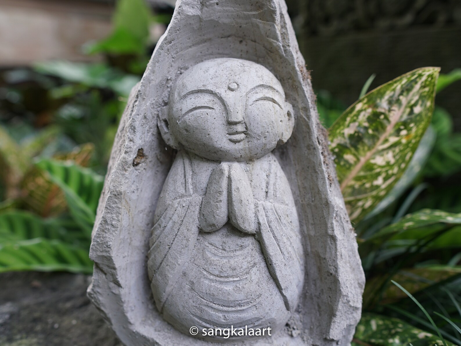 Stone Jizo Sculpture , Jizo Figure, Jizo Statue, Japanese Jizo, Buddha Jizo, Stone Sculpture