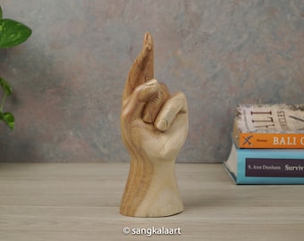 Finger Cross Hand Gesture, Finger Sign, Lucky Sign, Wood Sign, Wood Hand, Handmade, Hand Carved, Ornament, Housewarming, Home Decor, Gifts