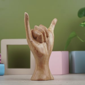 ヴィンテージ調ハンドオブジェ『シャカ』 手の形の彫刻 Shaka