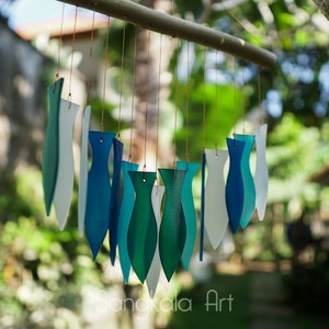 Glass Wind Chime, Fish Style, Hanging Wind Chime, Sounds, Home Decor, Wall Decor, Glass Decor, Outdoor, Garden Decor, Handmade. image 8