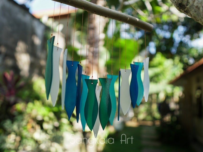 Glass Wind Chime, Fish Style, Hanging Wind Chime, Sounds, Home Decor, Wall Decor, Glass Decor, Outdoor, Garden Decor, Handmade. image 8
