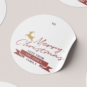 24 Personalised Christmas Stickers | Christmas Gift Stickers | Custom Christmas Stickers | Merry Christmas Sticker Pack | Xmas Sticker Sheet