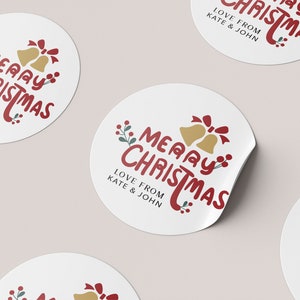 24 Personalised Christmas Stickers | Christmas Gift Stickers | Custom Christmas Stickers | Merry Christmas Sticker Pack | Xmas Sticker Sheet