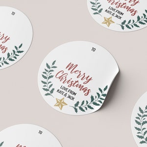 24 Personalised Christmas Stickers | Christmas Gift Labels | Custom Christmas Stickers | Merry Christmas Sticker Pack | Xmas Sticker Sheet