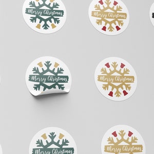 24 Christmas Stickers, Mixed | Christmas Gift Stickers | Custom Christmas Stickers | Merry Christmas Sticker Pack | Xmas Sticker Sheet