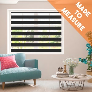 ZEBRA BLINDS Day and Night Blinds Window, Made to Measure, Customized Blind, Easy Fix Zebra Roller Blind, Up to 270cm Width and Drop