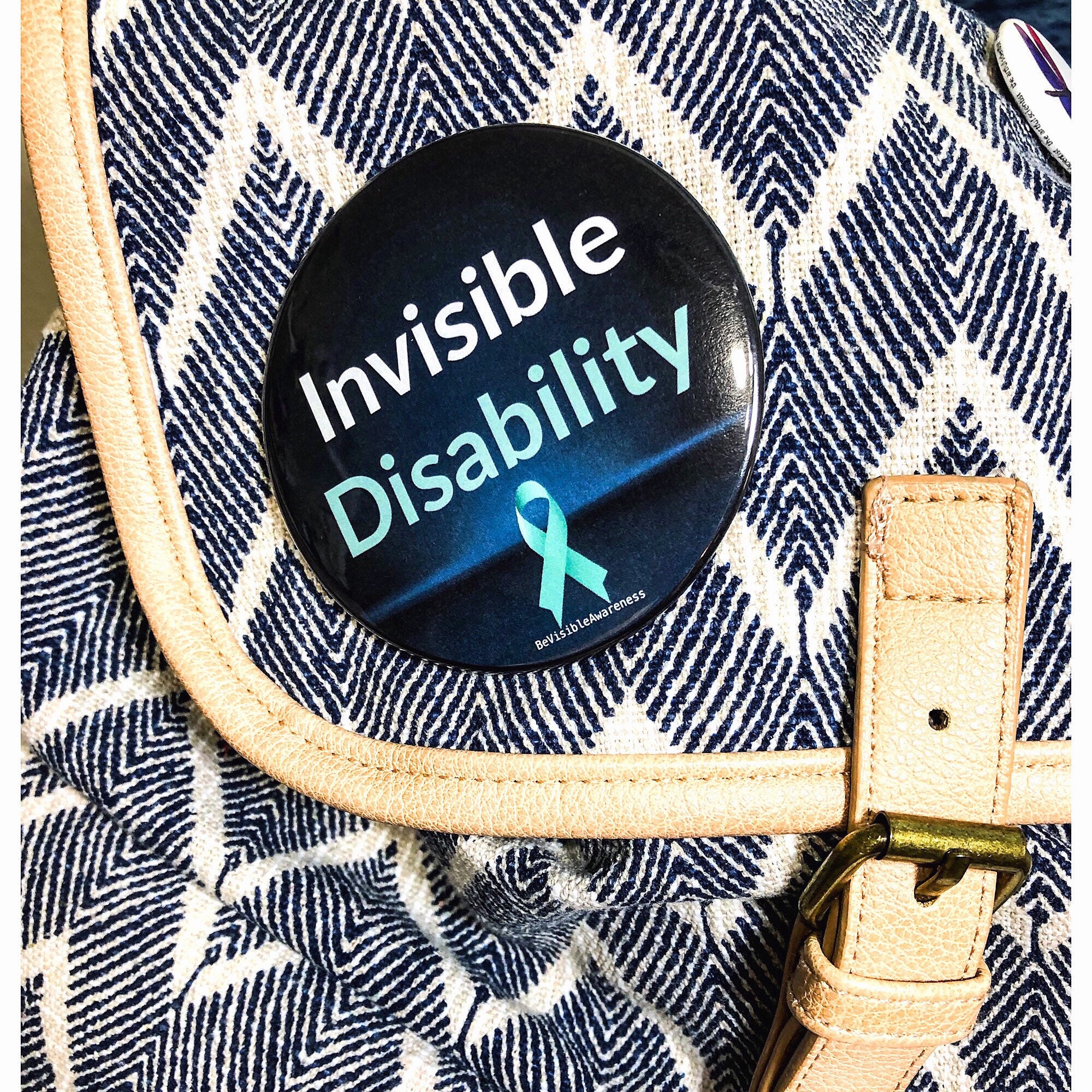Invisible Disability Pin Back Button Large and Visible 3 Etsy