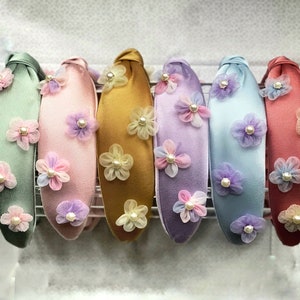 Satin flower headband