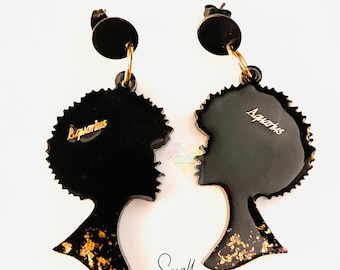 Afro Zodiac Earrings: Black Girl Magic Resin Earrings