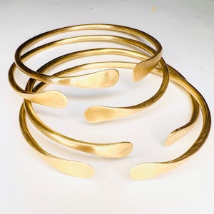 Set Of 2 Brass Bangles | Stackable Brass Adjustable Bracelets| Genuine Unique  Gold Bangles | Gift For Her | Raw Brass