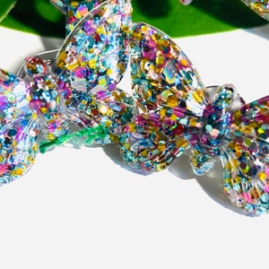 Collar de mariposa brillante de plata / Conjunto de aretes de mariposa hechos a mano / Collar de mariposa / Pendientes de mariposa imagen 2