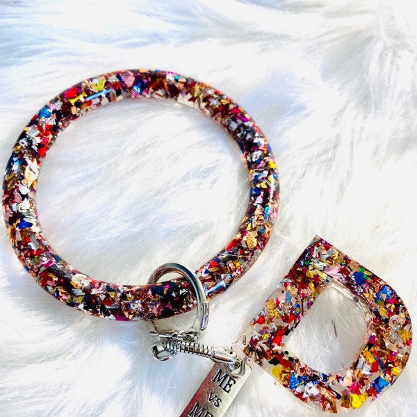 Bangle Keychain | Keychain Bracelet | Personalized Keychain | Cute Resin Keychain |