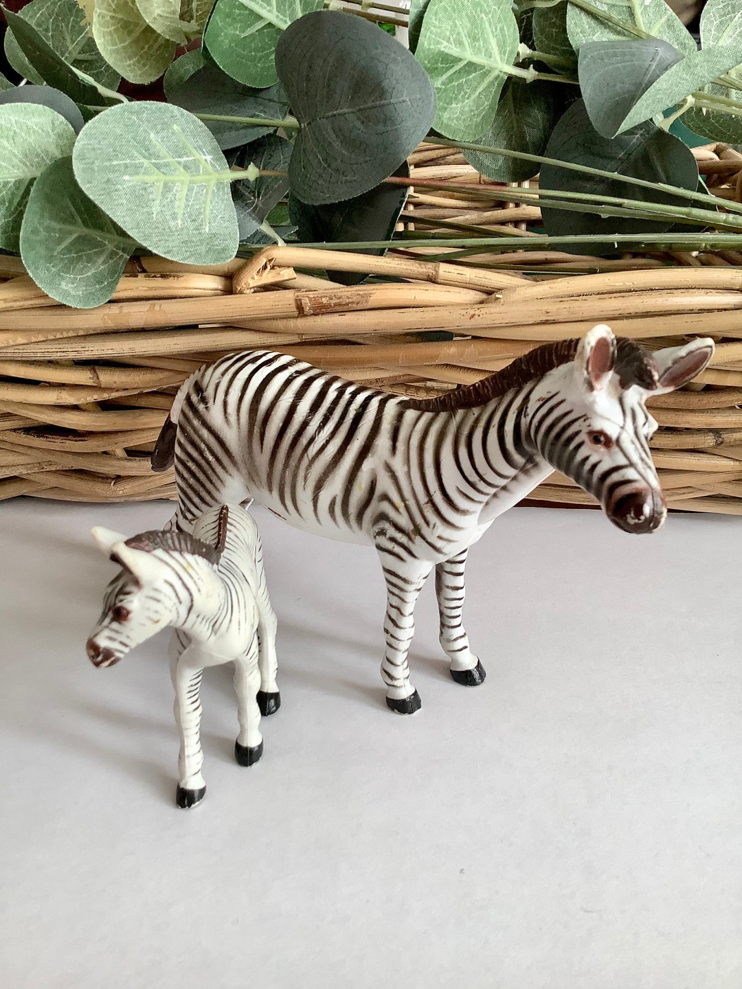 Vintage Zebra Plastic Toys Safari Themed Toys Safari Party Etsy