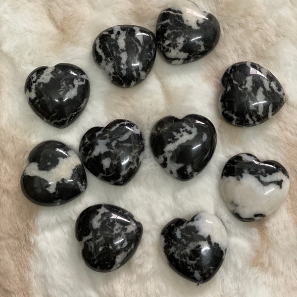 30mm Zebra Jasper Heart -Crystal Heart - Pocket Stone - Healing Crystals - Healing Stones - Crystal Decor - Sacred Stones