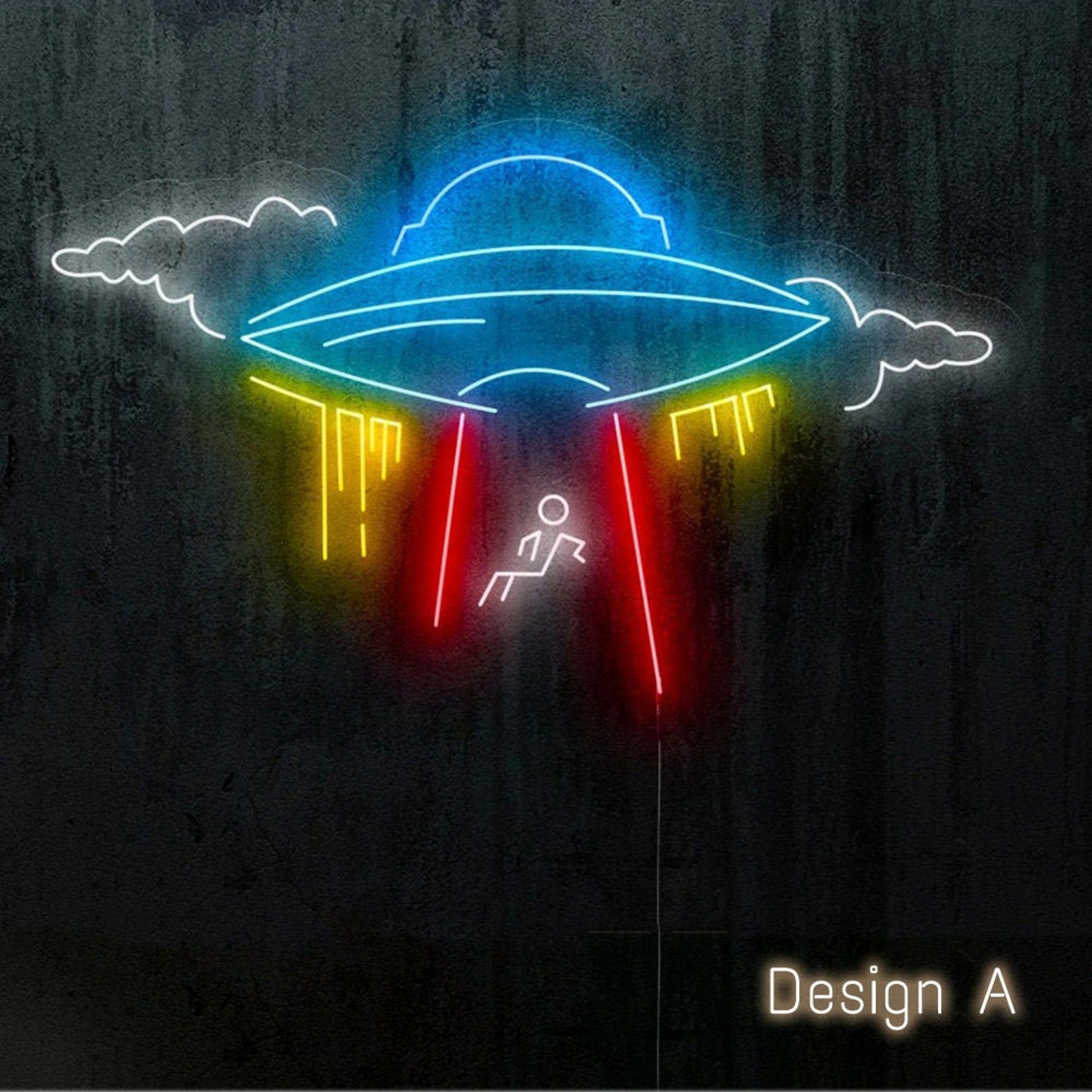 Neon Licht Wand Dekor UFO Raumschiff Neon Schild LED Licht für | Etsy