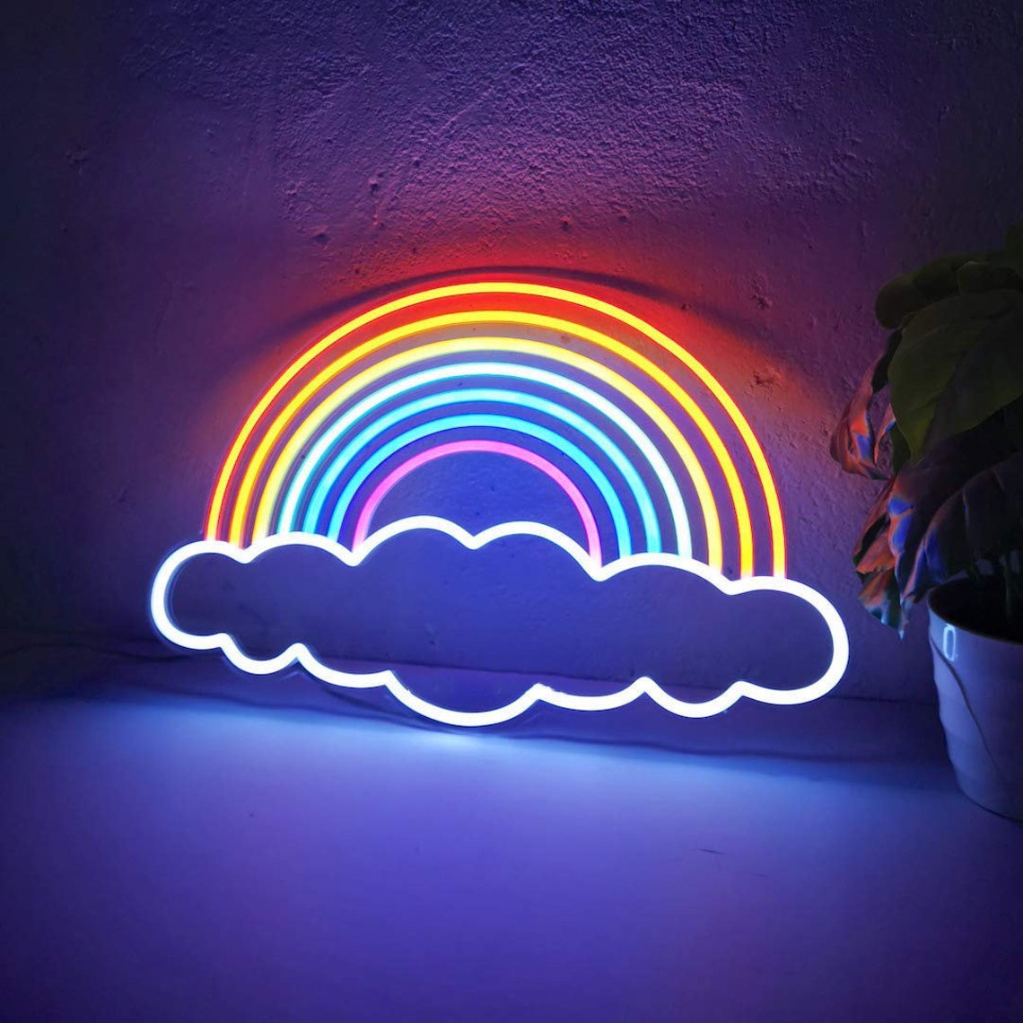 Regenbogen Neon Schild Kinderzimmer Deko LED Neon licht Wand | Etsy