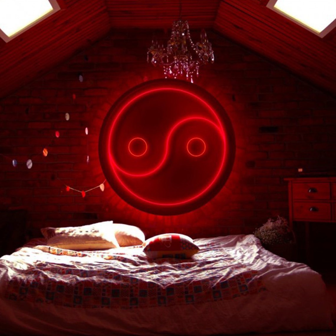 Neon sign yin yang LED neon light wall decor bedroom wall art Etsy