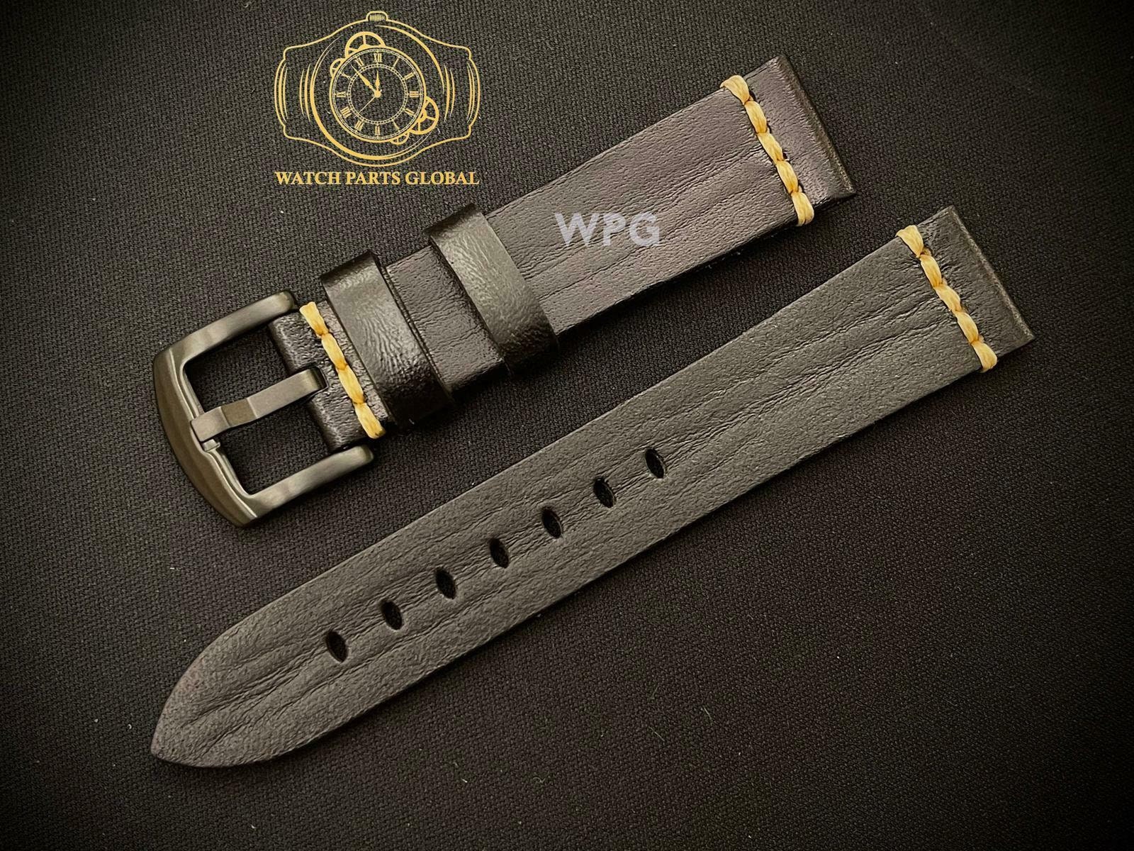 New 20 22mm Handmade Vintage Leather Gents Watch Strap For Etsy