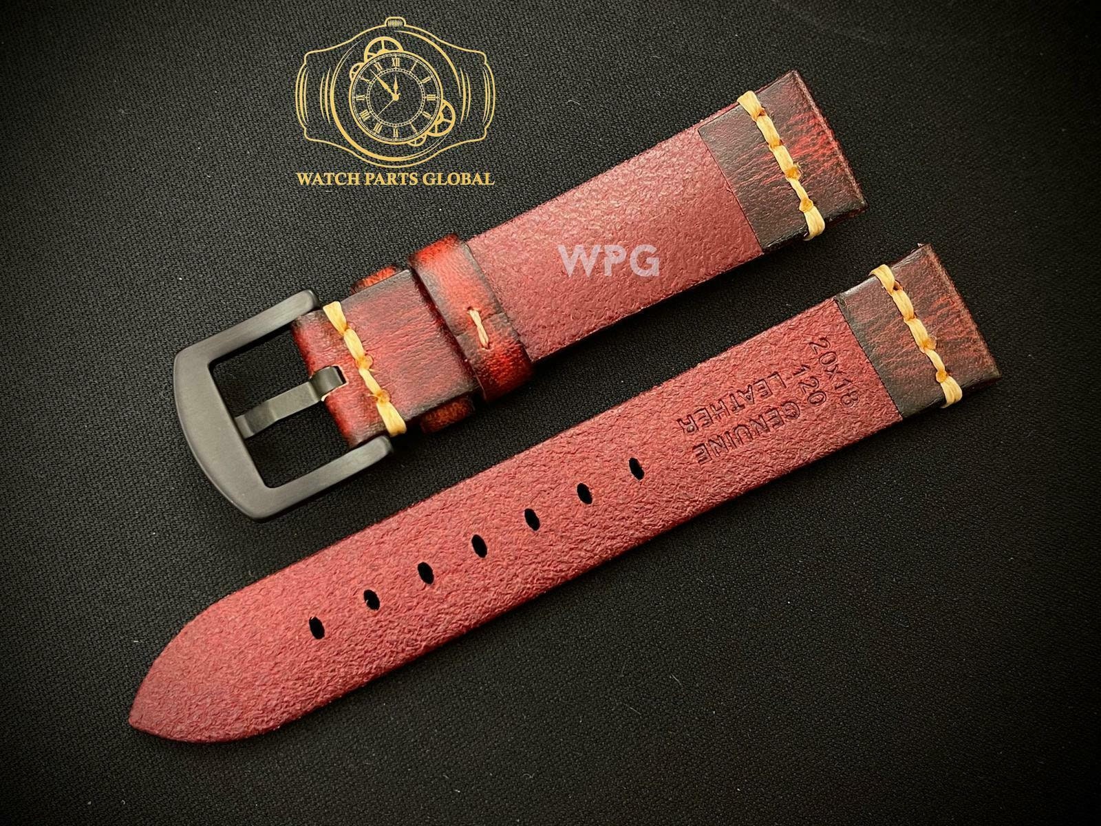 New 20 22mm Handmade Vintage Leather Gents Watch Strap For Etsy