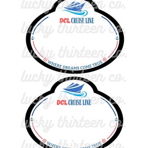 Blank Cast Member Name Tag Printable Digital Download, Cruise Line Door Decoration, DCL