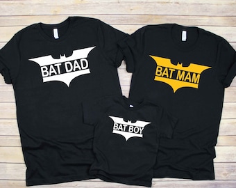 Custom Bat Family Halloween Shirts Matching Personalized Name Graphic Spooky Family Tees