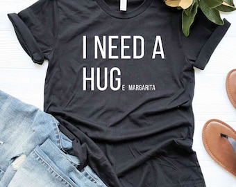 Funny Margarita Hug Graphic Tee - Fiesta Drinking Shirt