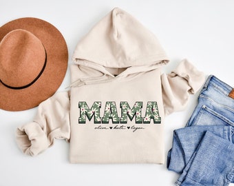 Personalized Mother's Day Mama Hoodie with kids names, Gift for Mom, Mama Hoodie, Mothers Day Gift