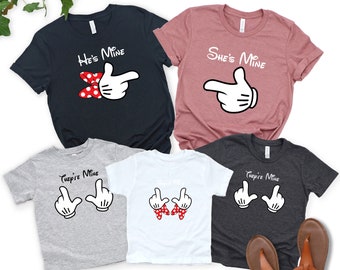 Mickey Hands Couple Tee: Valentine&#39;s Day Matching Shirts