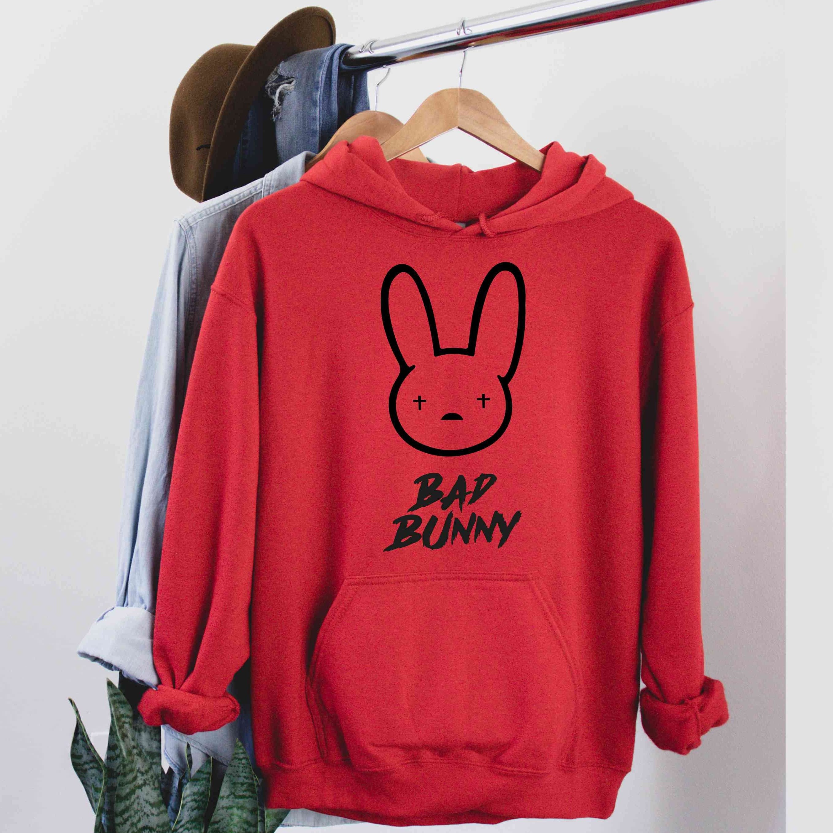 Bad bunny hoodie red discount
