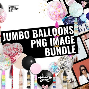 Jumbo Balloon PNG Templates: Event Mockups (Digital Download)