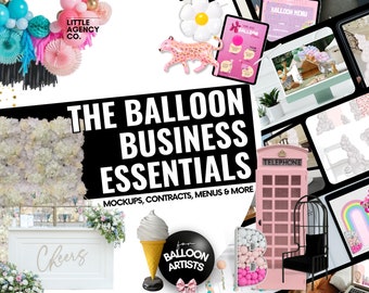 Balloon Artist Business Bundle: Canva Templates, Mockups (Digital Download)