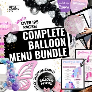 Ultimate Balloon Menu Menu Mega Bundle 195 Pages Canva Templates For Balloon Artist Customizable Garlands Bundle Balloon Price List Business