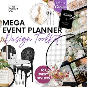 MEGA EVENT PLANNER Digital Toolkit Little Agency Co Canva Seating Table setting Layout Templates Wedding Corporate Event Ceremony Reception