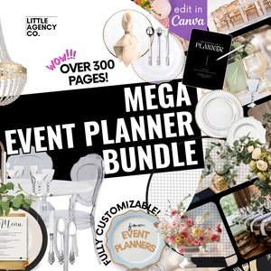 Mega Event Planner Mockup Bundle MEGA Digital Toolkit Little Agency Co Canva Seating Table setting Layout Templates Wedding Corporate Events
