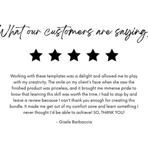 Customer feedback with a 5-star review, praising the Backdrop Bundle's impact in creating personalized and memorable event designs and mockups