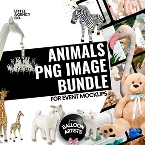 170 Animal Theme Event Planning Balloon Mockup PNGs for Birthday & Safari Parties – Ideal for Balloon Artists and Event Decor Mockups