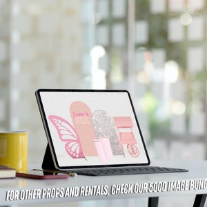Image demonstrating how backdrops from the bundle can be edited in software like Canva and Adobe Photoshop Express to fit specific event mockup designs