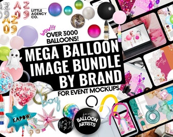 Balloon Artist PNG Image Bundle: Event Mockups & Menu Templates