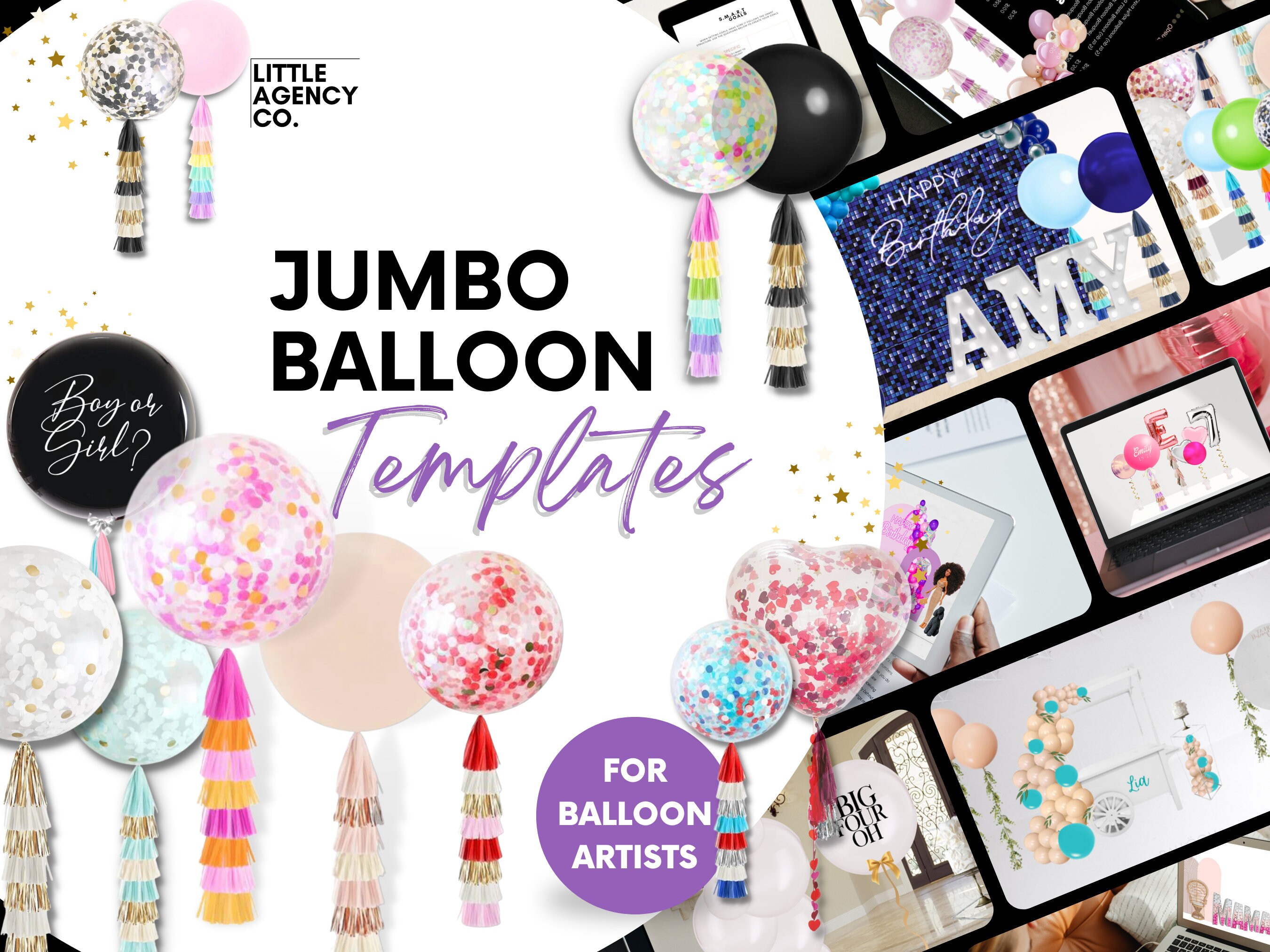 Jumbo Round with Tassel Tails, Luft Balloon