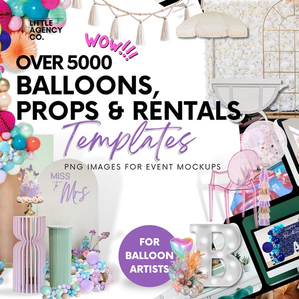 Balloon Artist 5000 Event Mockup Bundle Png Images Little Agency Co The Most Complete Template Pack Available On Etsy Backdrops Walls Floral