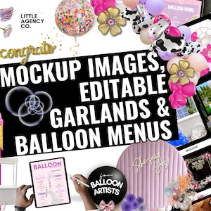 Balloon Artist Self-Made Starter Bundle Digital Mockup Little Agency Co Complete Party Pack Graphic Illustration Templates 3D Mock-Ups Decor