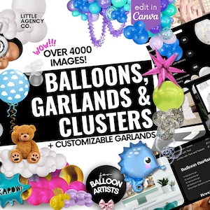 Balloon Mockup Canva Customizable Balloon Garlands, Clusters Png Templates Organized By Brand Balloon 3D Mockups Event Decor Balloon Artist