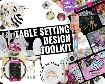 Modèle de mise en table et placement planificateur événementiel Canva Little Agency Co Décor numérique Mariage, Corporatif