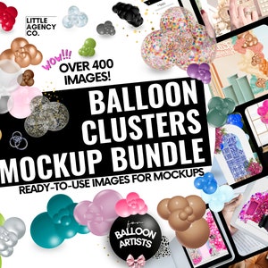 Balloon Artist 400 PNG Event Image Bundle for Mockups Balloons Clusters for Garlands  3D Mockups Event Stylists and Balloon Designer Clipart