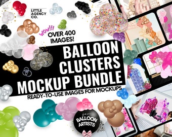 Balloon Cluster PNG Bundle: Garland Mockups for Event Designers (Digital Download)