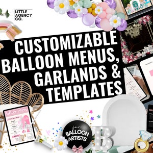 Balloon Artist Big Bash Complete Bundle Little Agency Co Digital Template Png Canva Design Event Illustration 3D Mockup Event Decor