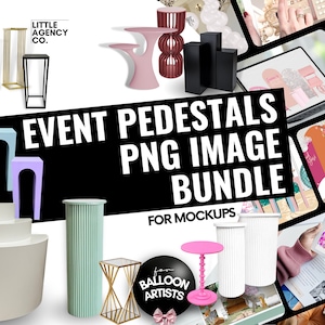 165 Event Pedestals Bundle for Balloon Mockups & Event Planners – 3D Party Decor PNG Images, Essential for Event and Balloon Design Mockups